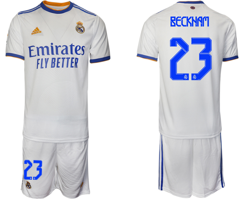 Men 2021-2022 Club Real Madrid home white #23 Soccer Jerseys1->barcelona jersey->Soccer Club Jersey